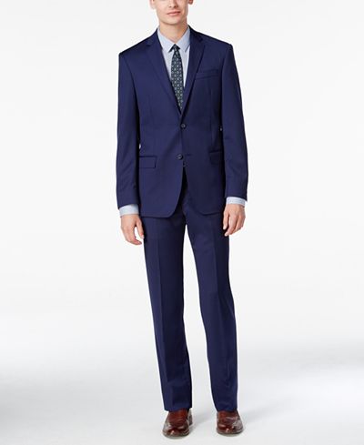 DKNY Men's Slim-Fit New Blue Solid Suit