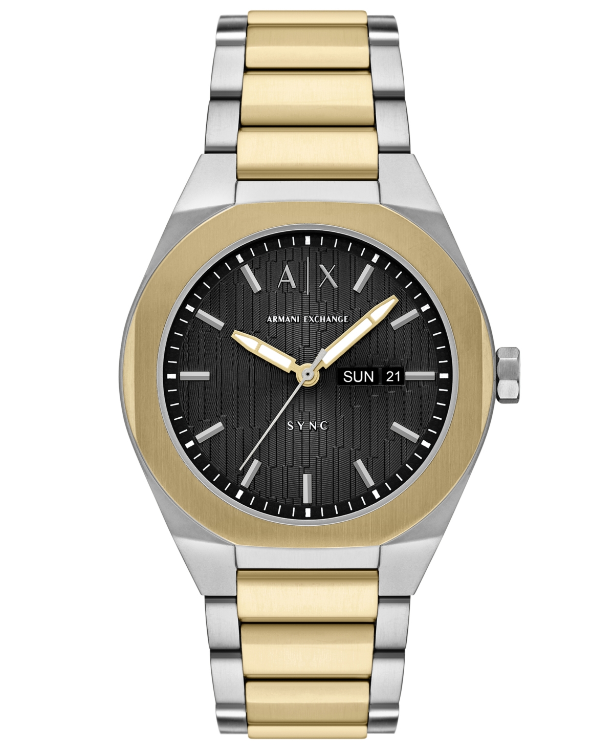 Armani Exchange Men's Sync Quartz Day-Date Two-Tone Stainless Steel Watch 42mm