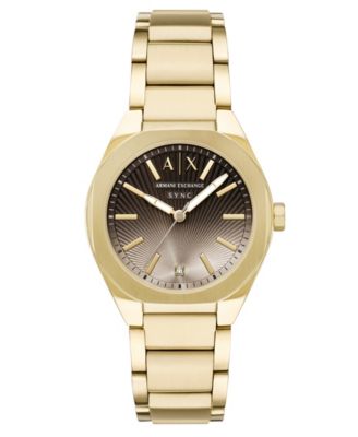 Armani Exchange Women's Sync Quartz Gold Stainless Steel Watch 36mm