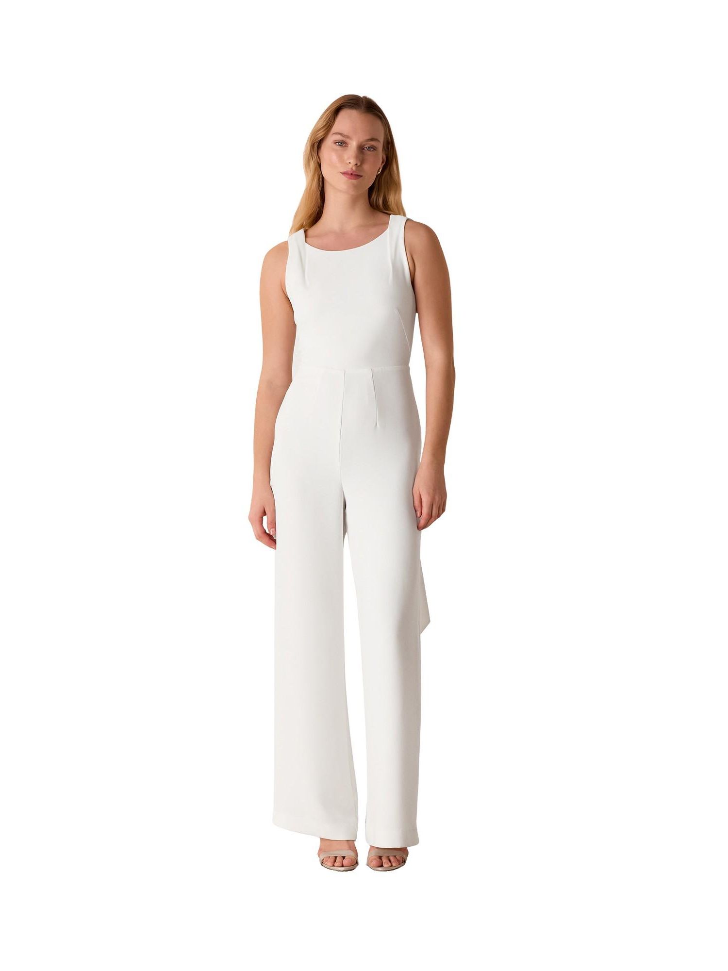 Women's Tie Back Wide Leg Bridal Jumpsuit