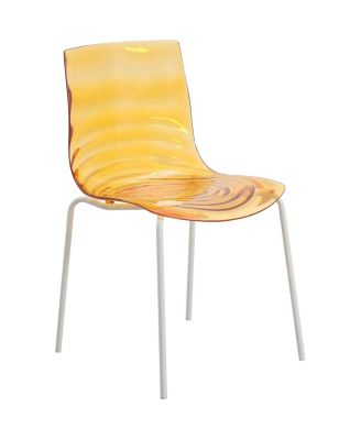 Aster Dining Chair, Modern Stackable Side Accent Chair, ABS Plastic with Stainless-Steel Legs for Home, Kitchen and Dining Room