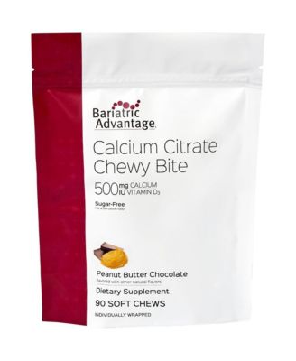 Calcium Citrate Chewy Bites 500 Milligram Highly Absorbable and Digestible Vitamin D3 Easily Chewable Calcium Supplement 90 Count