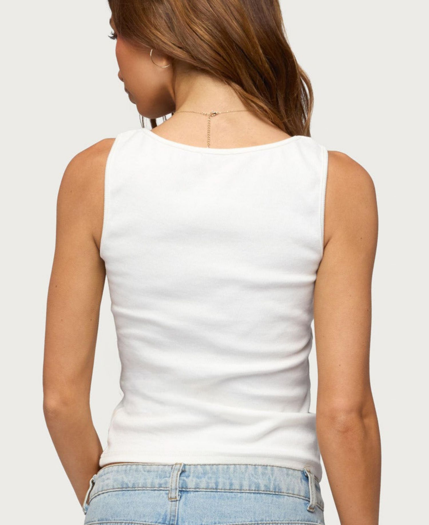 Women's Natash Mixed Button Tank Top