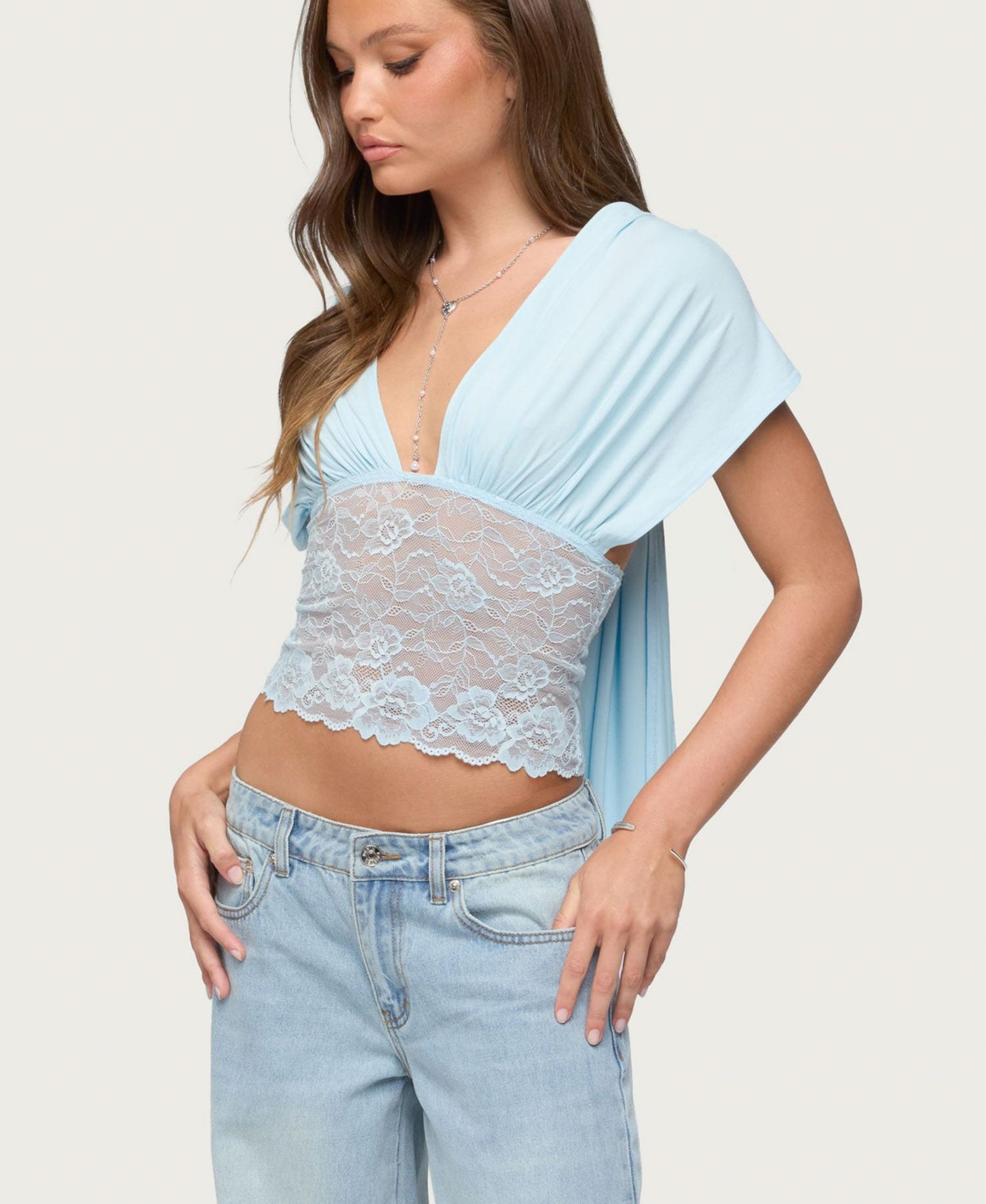 Women's Eloria Lacey Flutter Tie Top