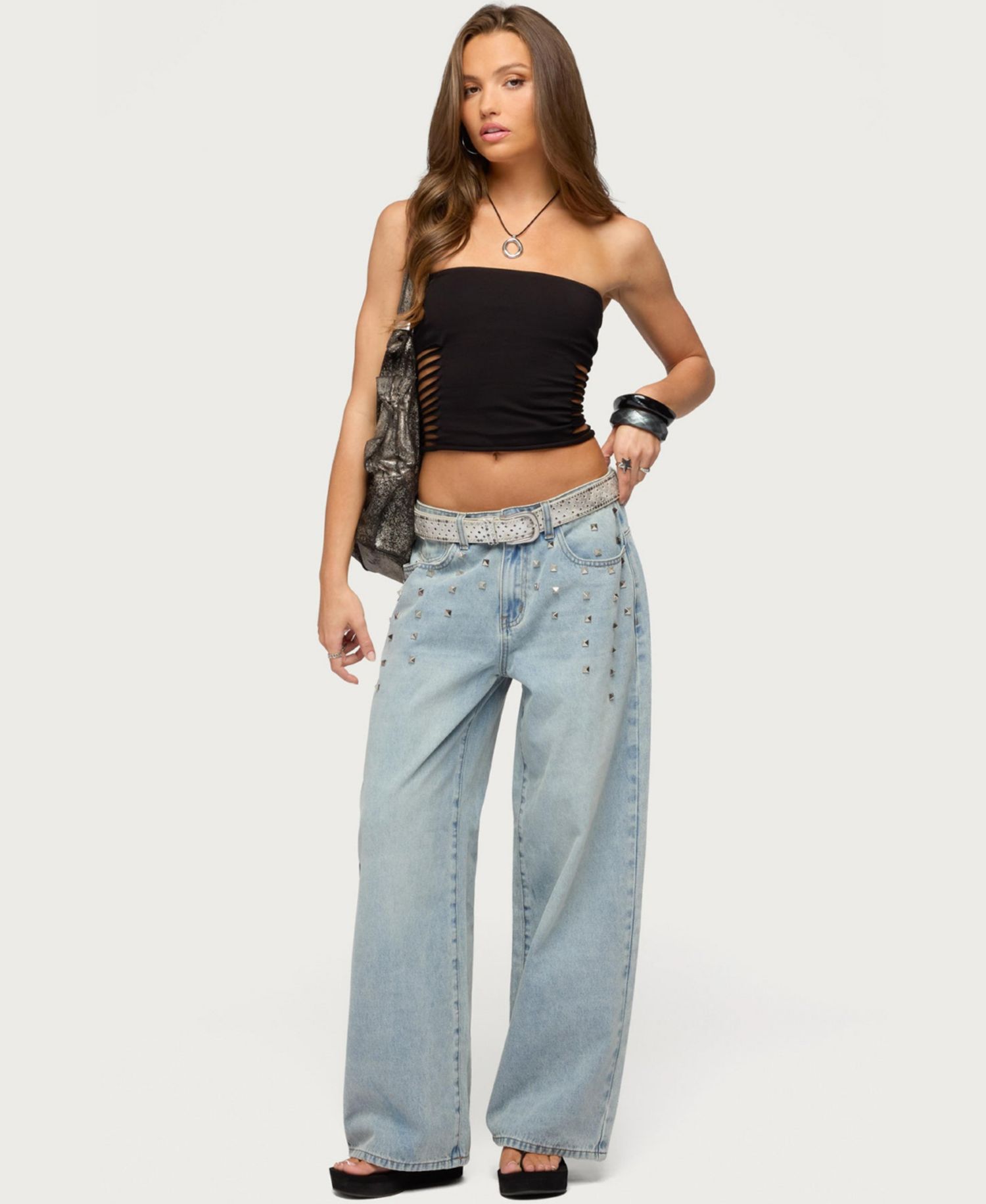 Women's Kelcy Shredded Built In Bra Top