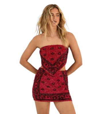 Women's Hand Embellished Mini Skirt