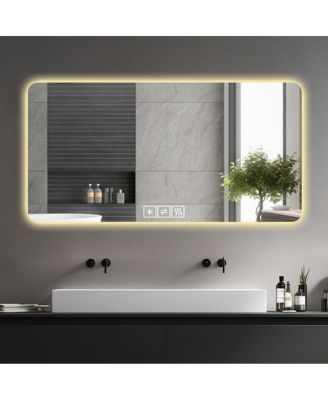 LED Bathroom Vanity Mirror with Lights, Anti-Fog Dimmable Wall Mounted Makeup Mirror