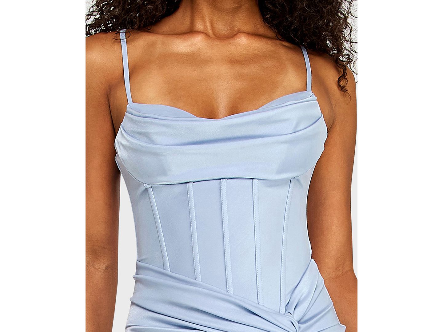 Женское платье Alex & Sophia Juniors' Shimmer Sleeveless Dress, цвет: Пыльный синий — фото 3