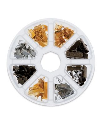 8-Slot Clamp Ends Jewelry Findings Kit Assortment, 138pcs