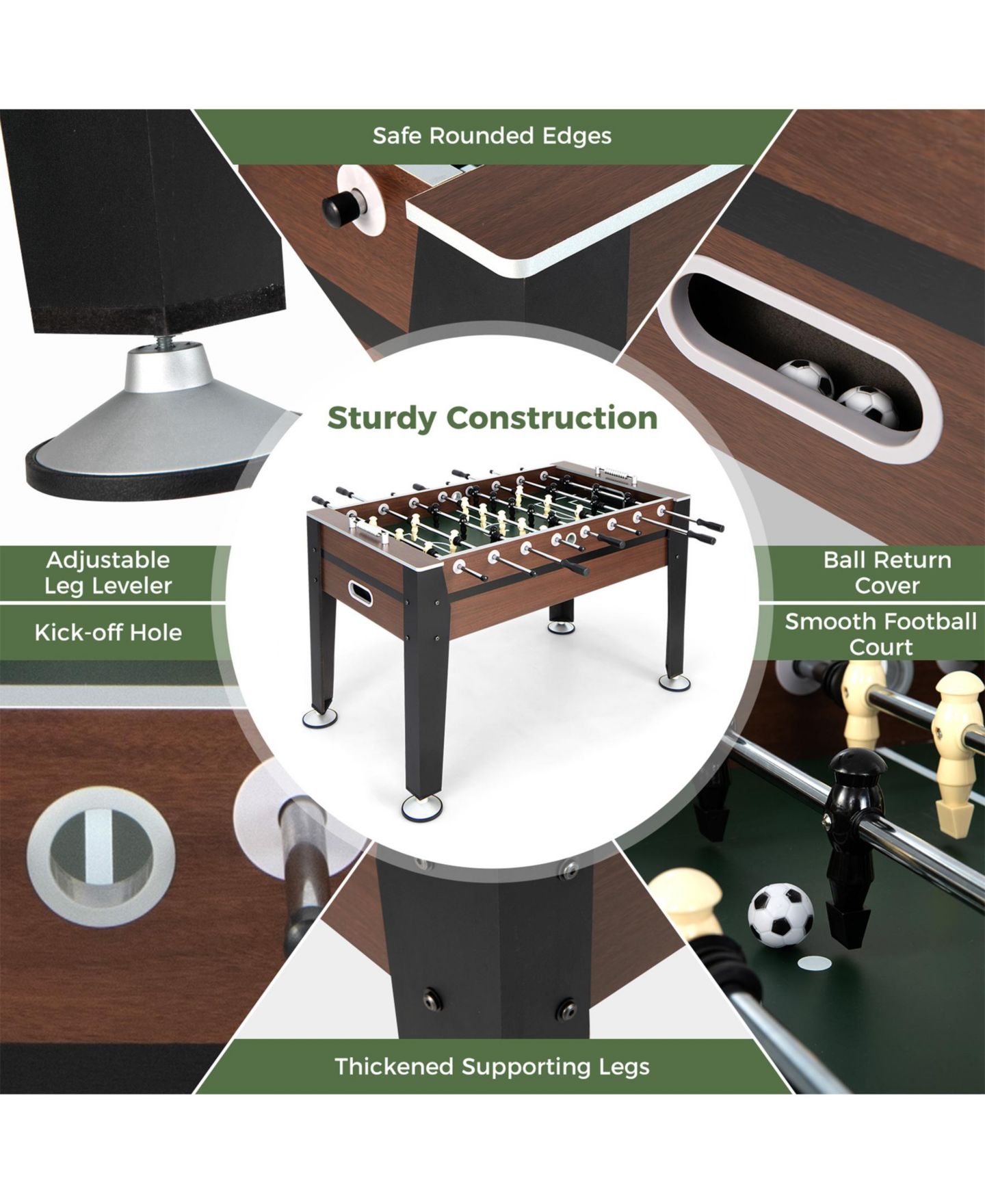 Детская игрушка SUGIFT 54 Inch Indoor Competition Game Soccer Table, цвет: Коричневый — фото 6