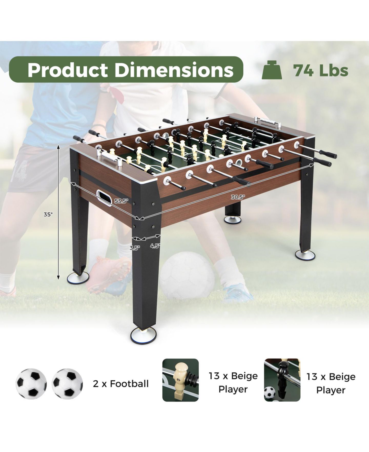 Детская игрушка SUGIFT 54 Inch Indoor Competition Game Soccer Table, цвет: Коричневый — фото 3