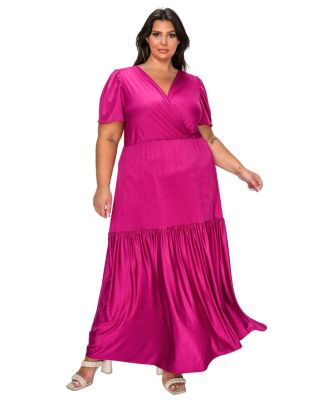 Women's Plus Size Violetta Tiered Surplice Dress