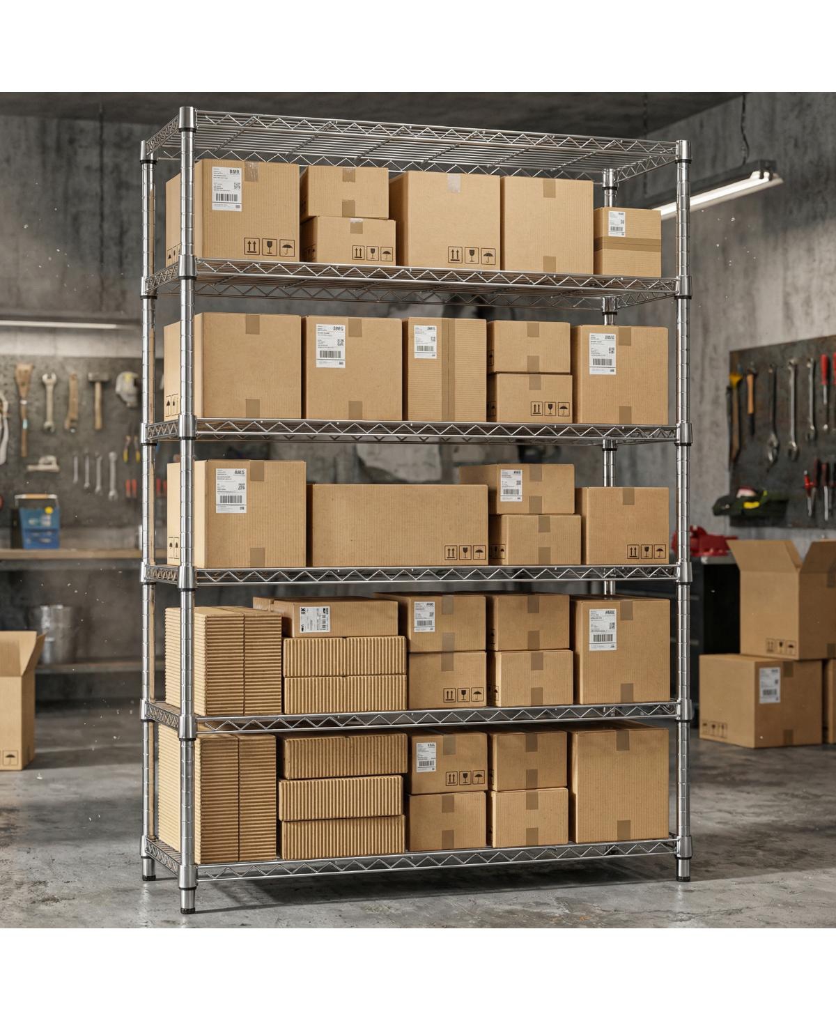 Streamdale Furniture 6-Tier Adjustable Metal Storage Shelving Unit