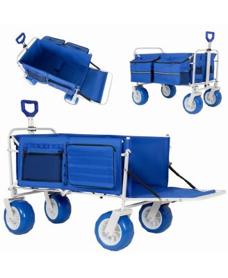  Heavy Duty Collapsible Beach Wagon with All-Terrain Wheels 500lbs Capacity
