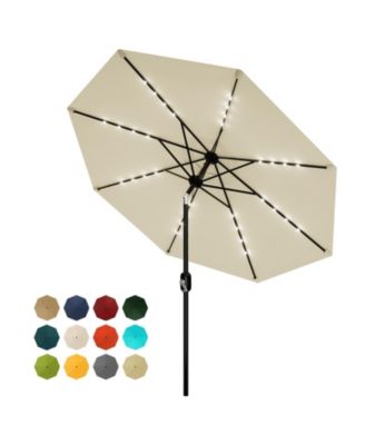 9Feet Outdoor Patio Market Umbrella, Tilt And Crank, 8 Sturdy Ribs, Waterproof UV-Resistant Shade For Pool, Deck, Backyard