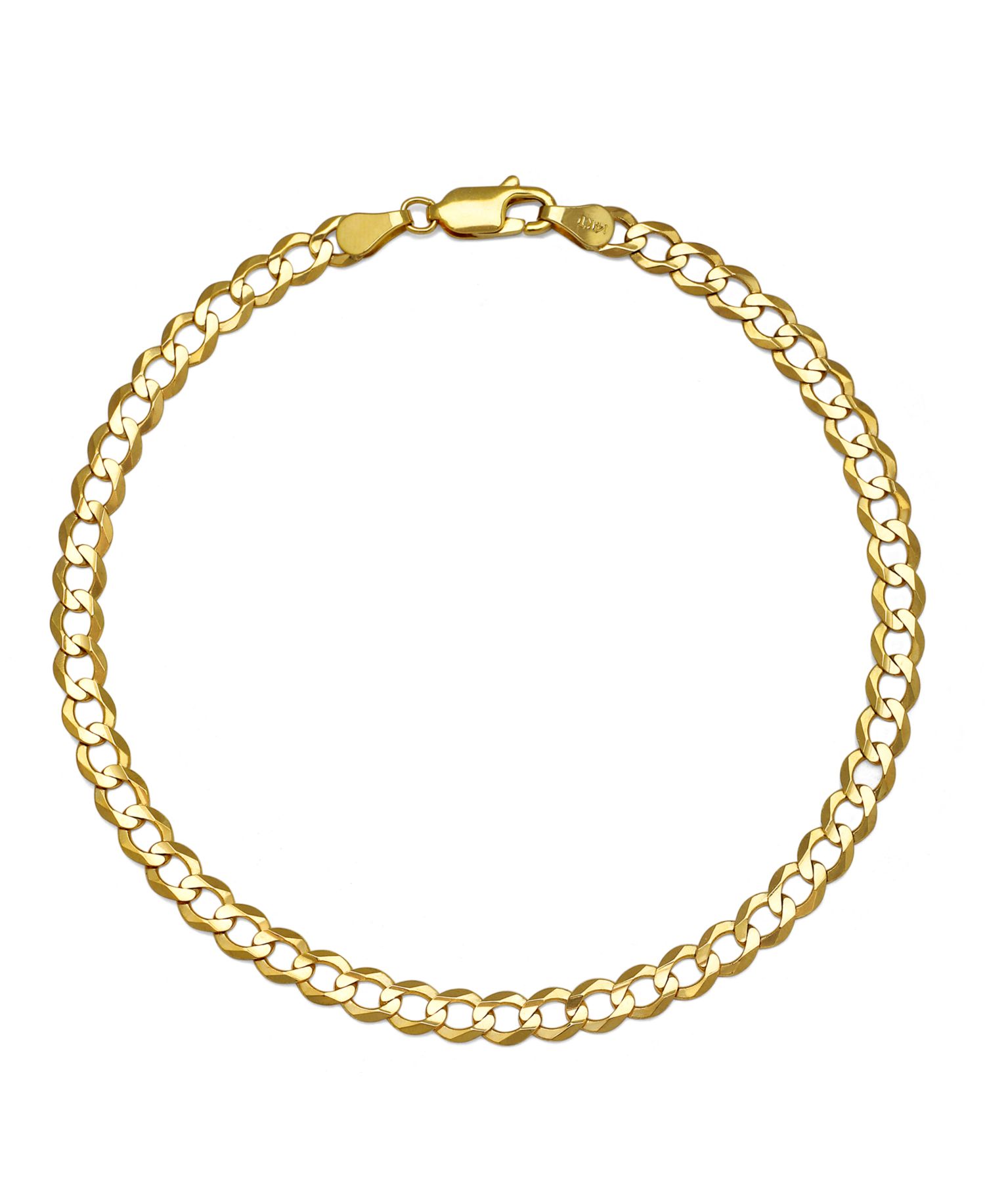 Curb Chain 9" Bracelet in 14k Gold (4-2/3mm)