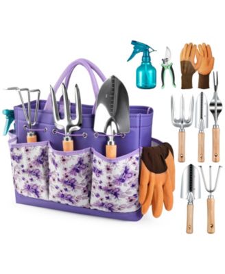 Heavy Duty Gardening Tool Set Rust-Resistant Storage Tote