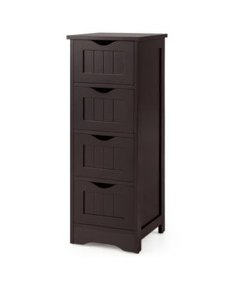 Slim 4-Drawer Free-Standing Bathroom Floor Cabinet, 32-in H
