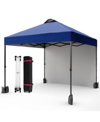 10x10 Pop Up Canopy Tent With Sidewall, Easy Setup, UPF 50+ Protection, Adjustable, Portable, Includes Wheeled Bag, Stakes And Sandbags