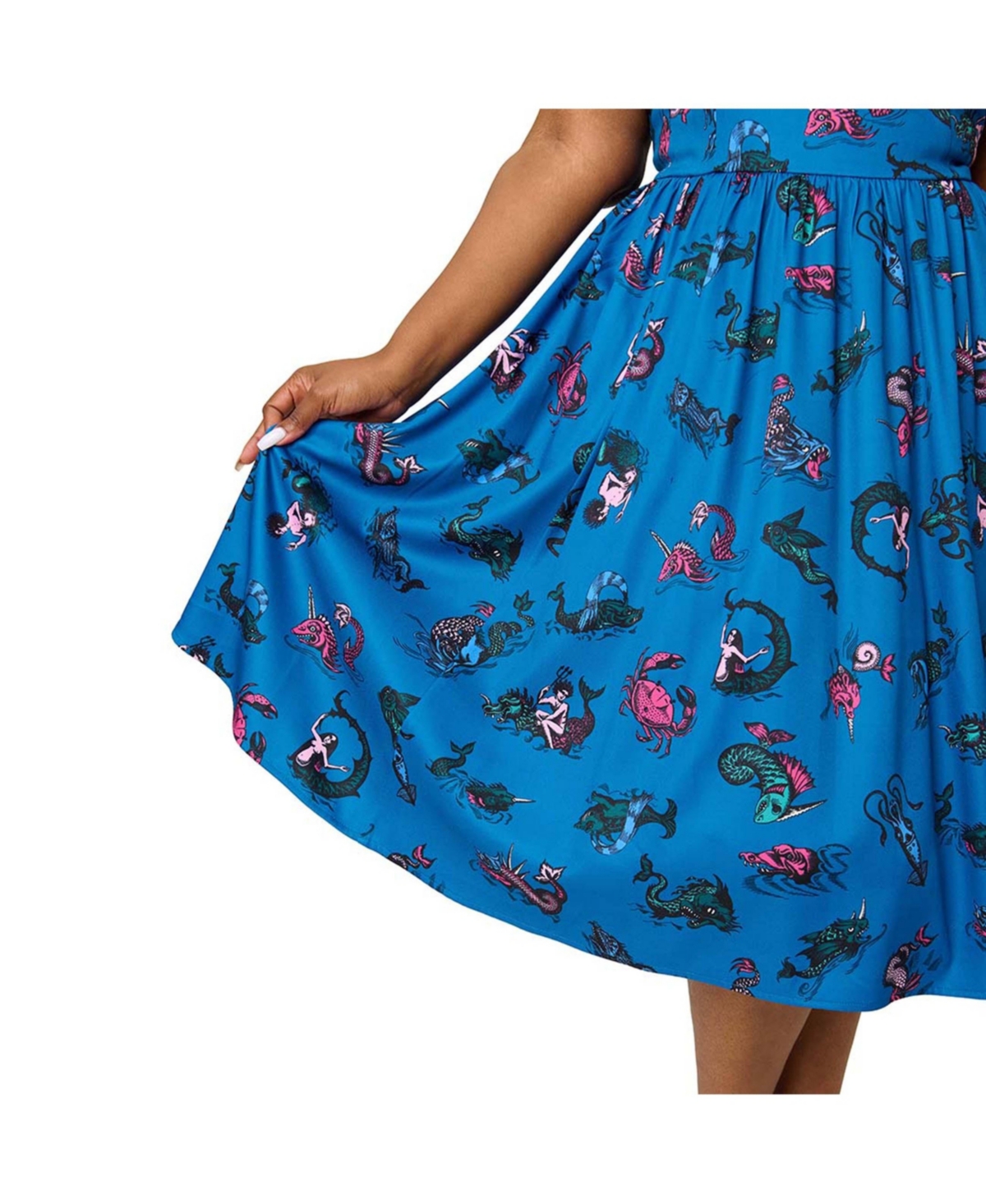 Unique Vintage Plus 1950s Cotton Swing Dress
