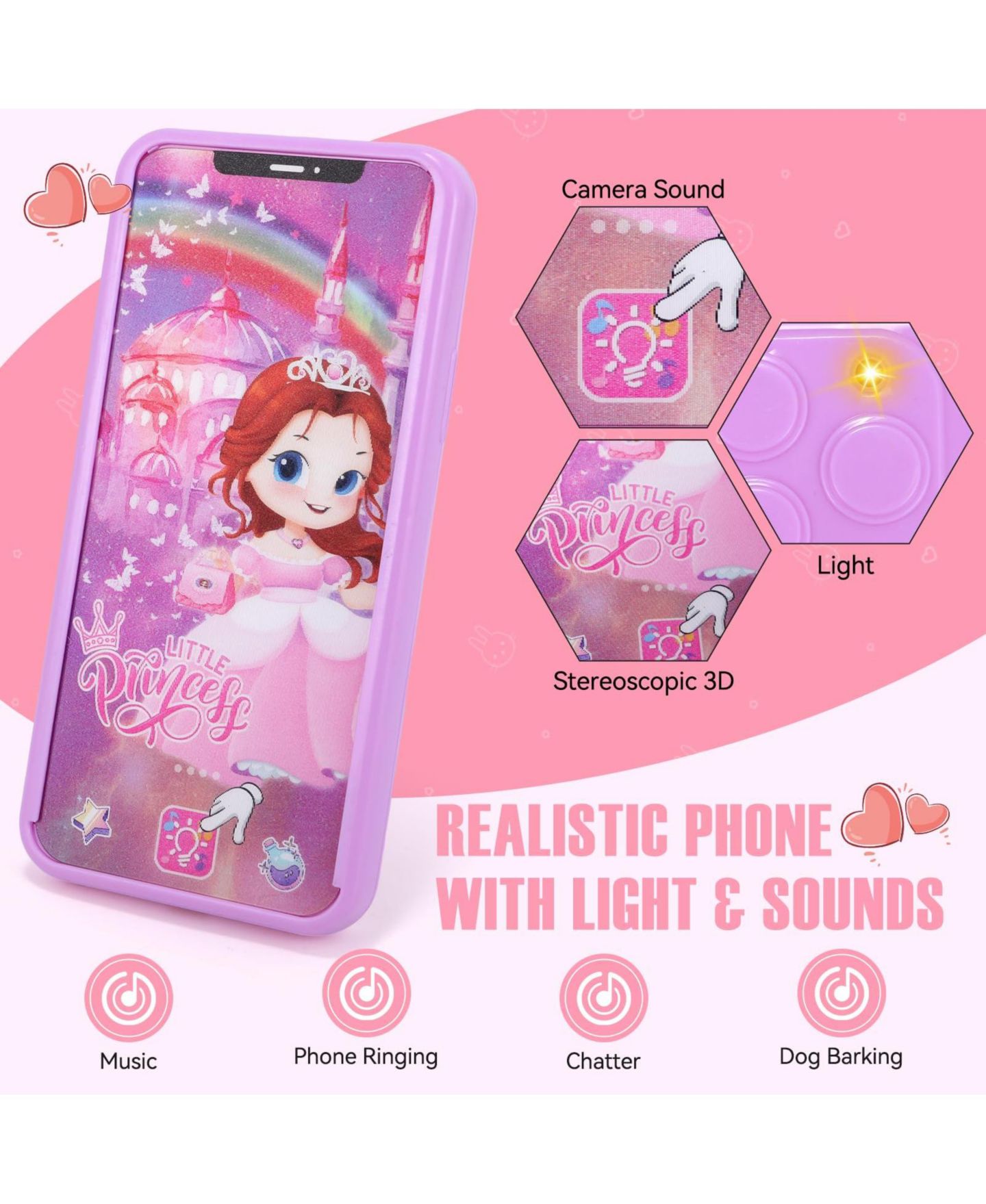 Детский игровой набор GNUADZ Princess Makeup 11-Piece Playset, Ages 5+, цвет: Фиолетовый — фото 4