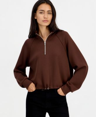 Juniors' Half-Zip Scuba Sweatshirt