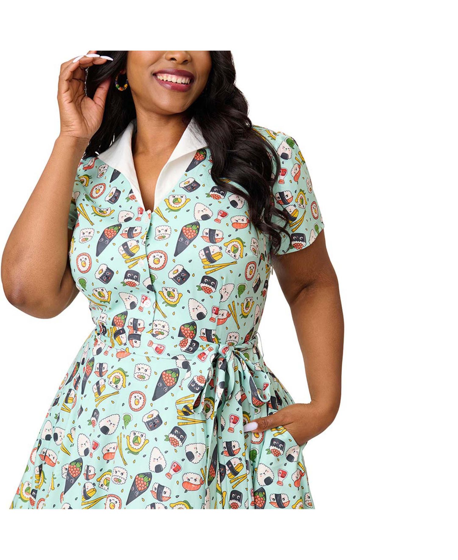 Plus Size 1950s Collared Shirt Dress