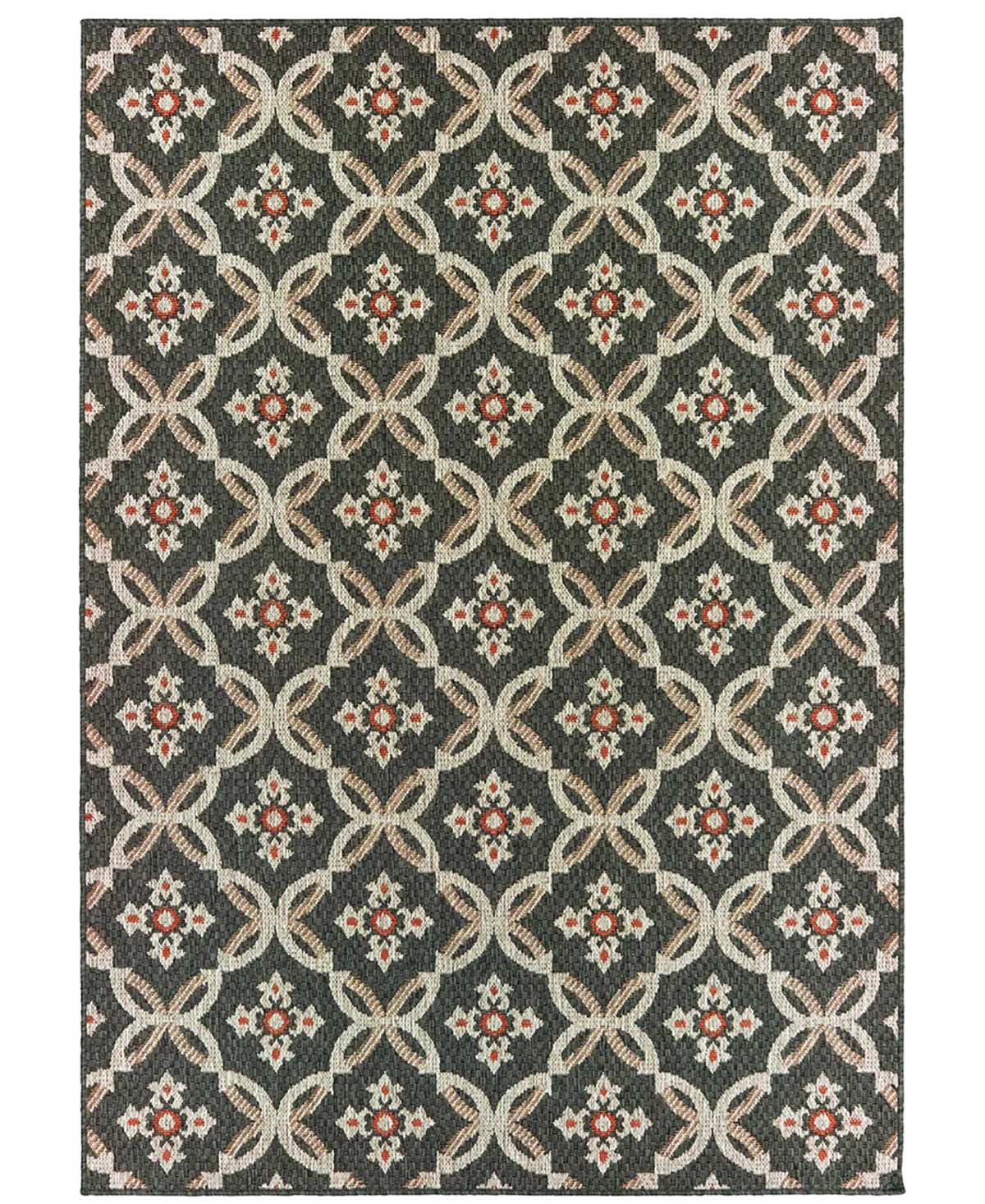 Oriental Weavers Latitude 1904K Gray 7'10" x 10' Outdoor Area Rug