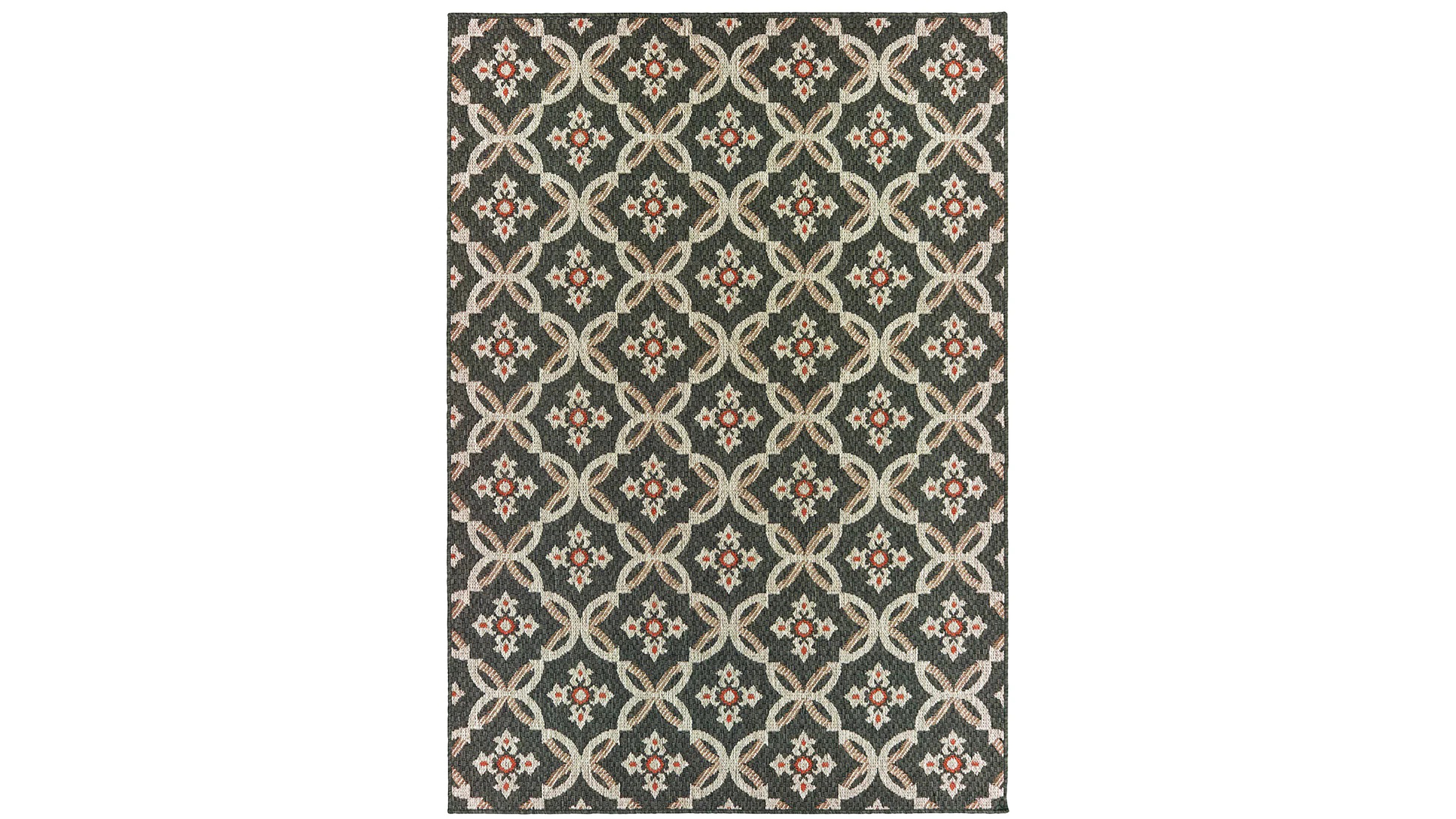 Oriental Weavers Latitude 1904K Gray 7'10" x 10' Outdoor Area Rug