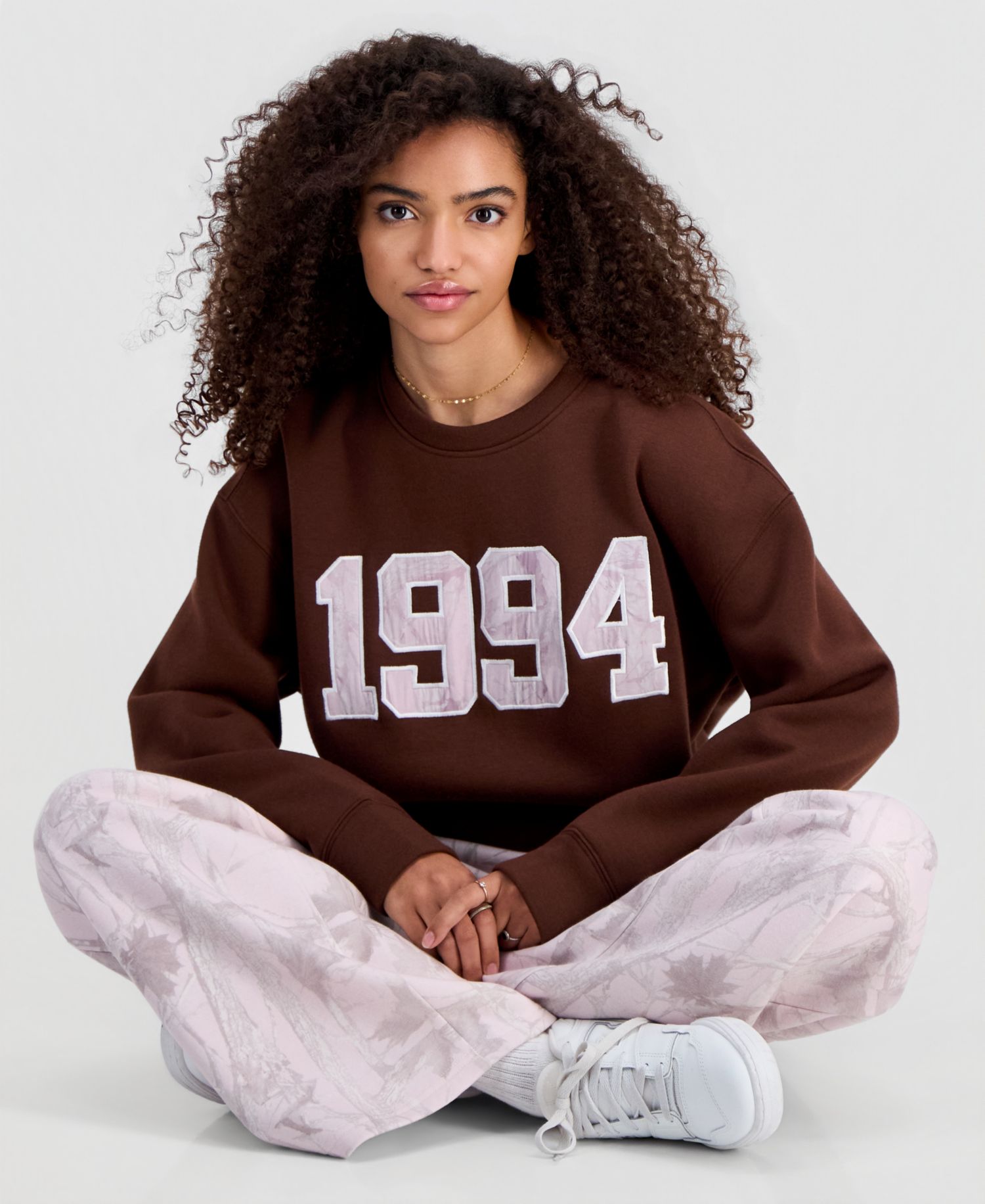 Juniors' Woodland Camo-Print Wide-Leg Sweatpants