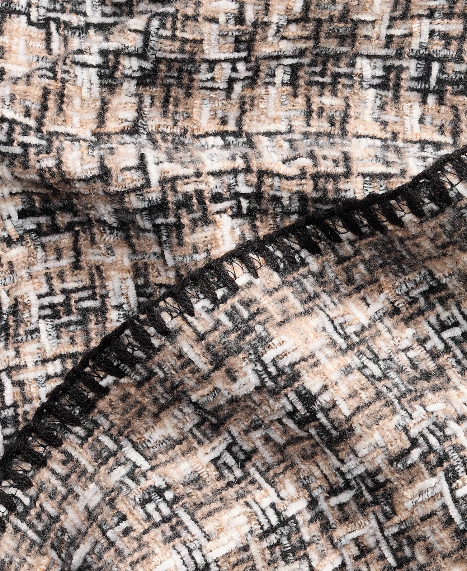 Women's Chenille Space-Dye Triangle Black Wrap Scarf