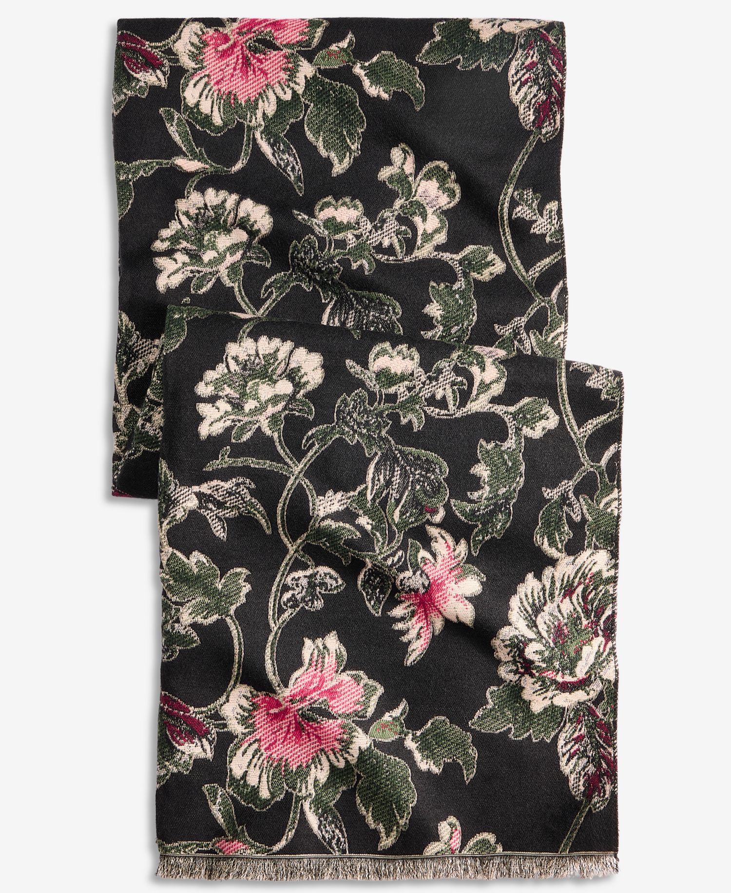 Women's Floral Leaf Jacquard Wrap Scarf