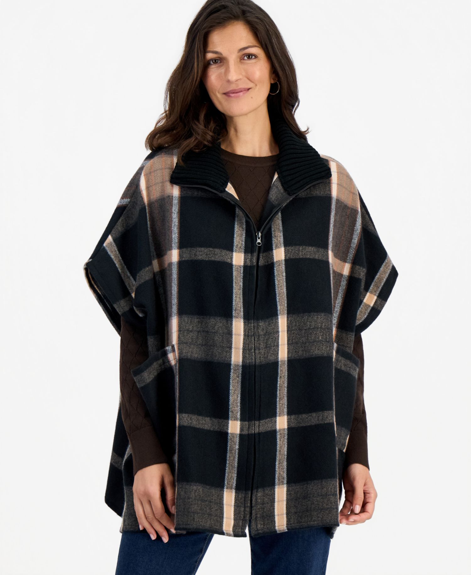 Women's Multi-Colored Plaid Feather-Soft Topper