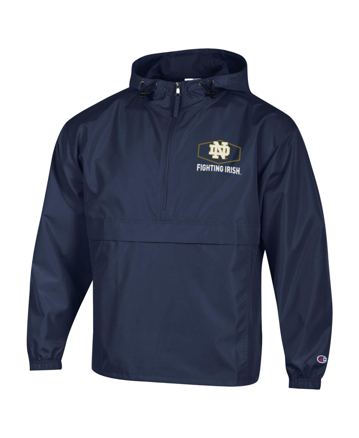 Men's Navy Notre Dame Fighting Irish Delay Packable Half-Zip Jacket
