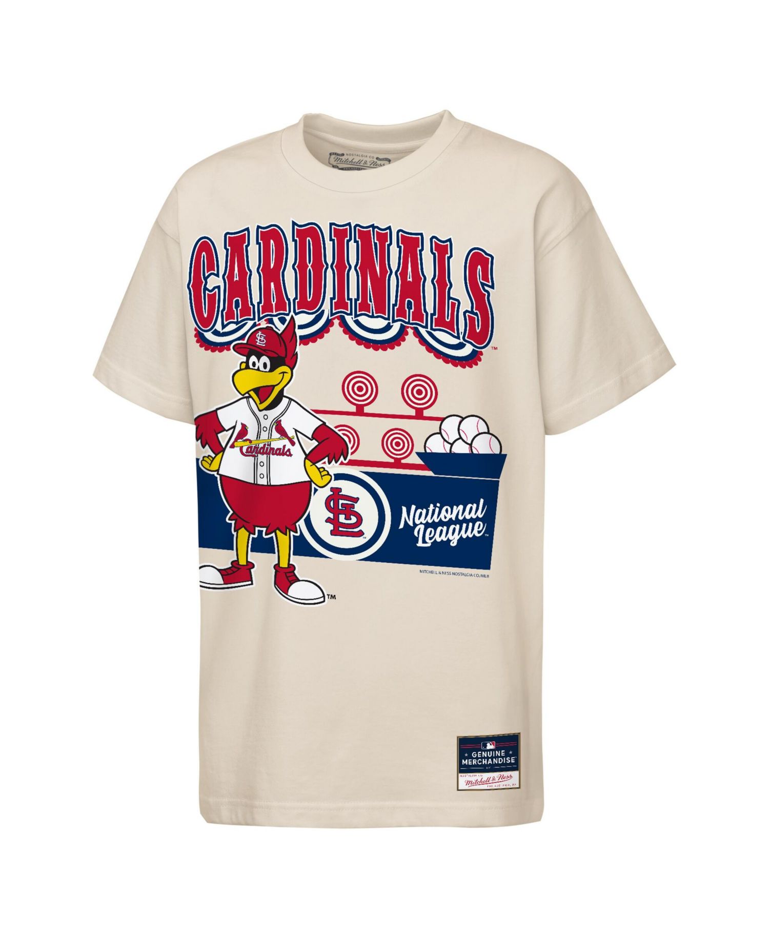 Big Boys and Girls Cream St. Louis Cardinals Step Back Up Mascot T-Shirt