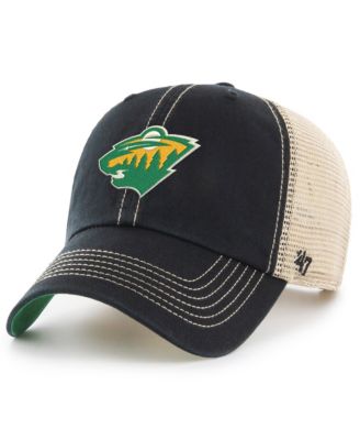 Men's Black/Natural Minnesota Wild Trawler Alternate Clean Up Trucker Adjustable Hat