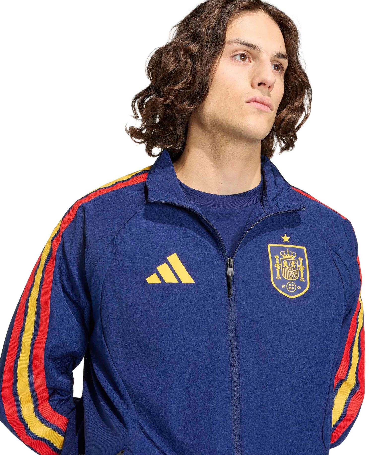 Men's Navy Spain National Team 2026 Home Full-Zip Game Day Anthem Jacket