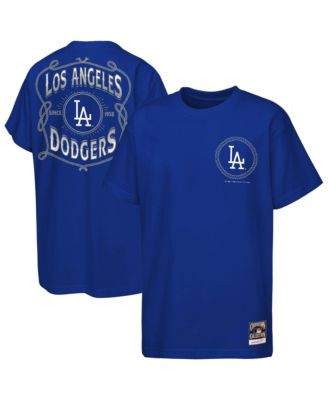 Big Boys and Girls Royal Los Angeles Dodgers Cooperstown Rodeo Rope T-Shirt