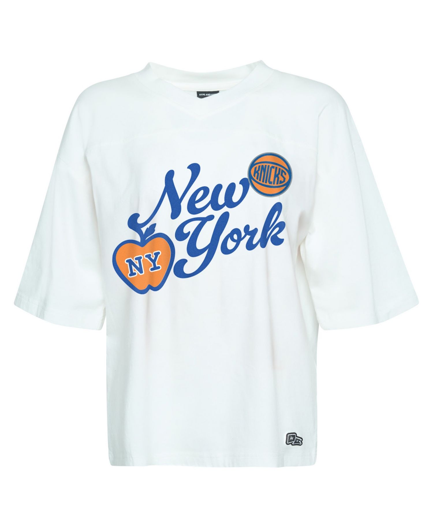 Women's White New York Knicks Oversized Football T-Shirt