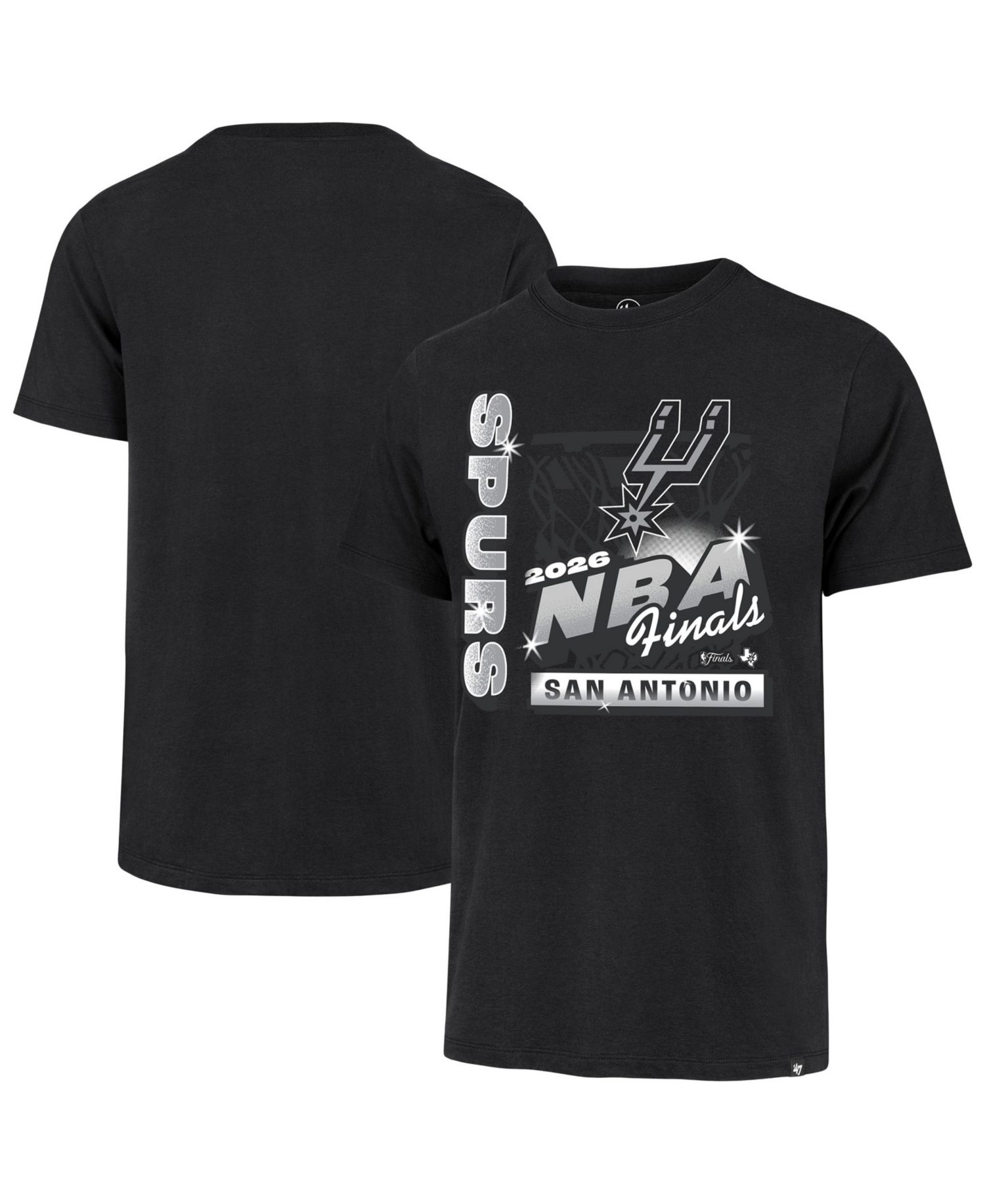 Men's Black San Antonio Spurs 2026 NBA Finals ID Franklin T-Shirt