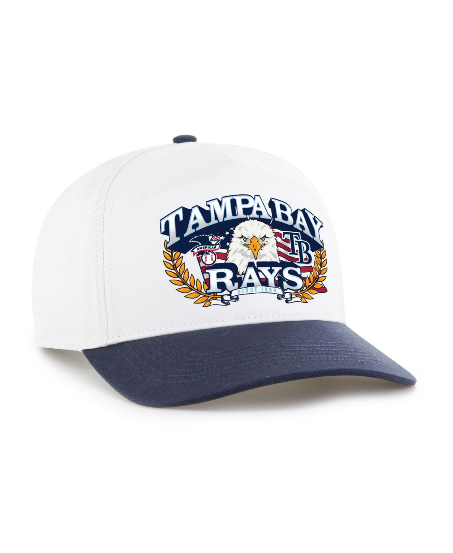 Men's White/Navy Tampa Bay Rays Americana Eagle Hitch Adjustable Hat