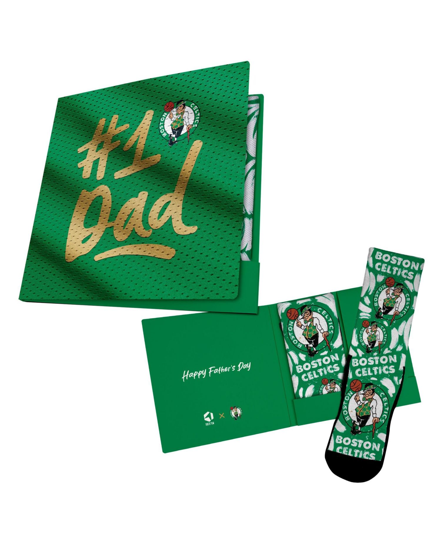 Men's and Women's Kelly Green Boston Celtics #1 Dad Gift Card Socks