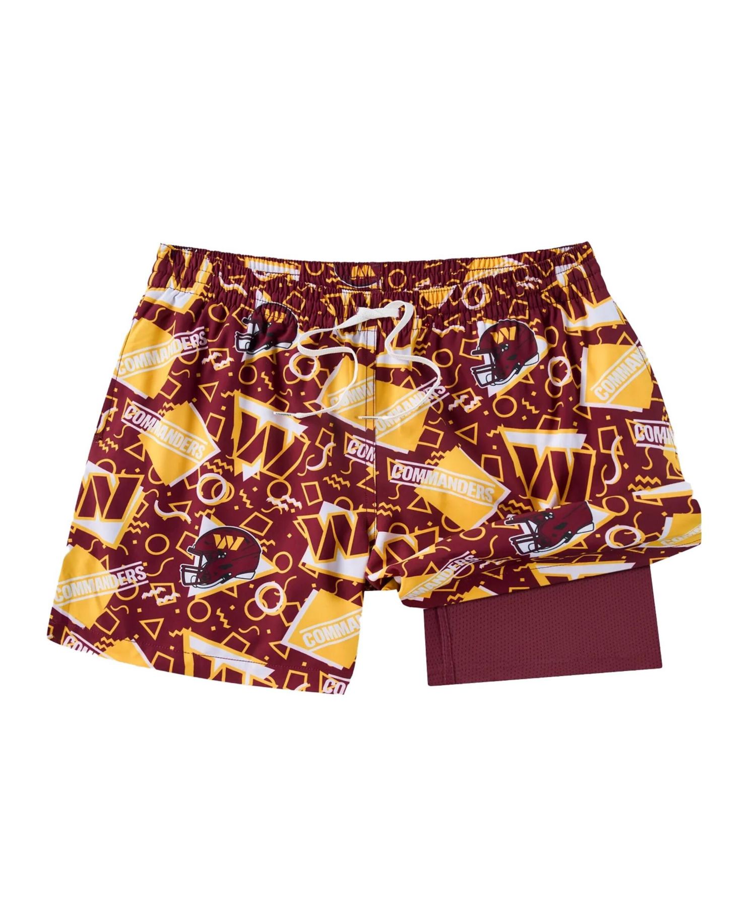 Men's Cardinal Washington Commanders Game Day Fit Classic Lined Swim Trunks