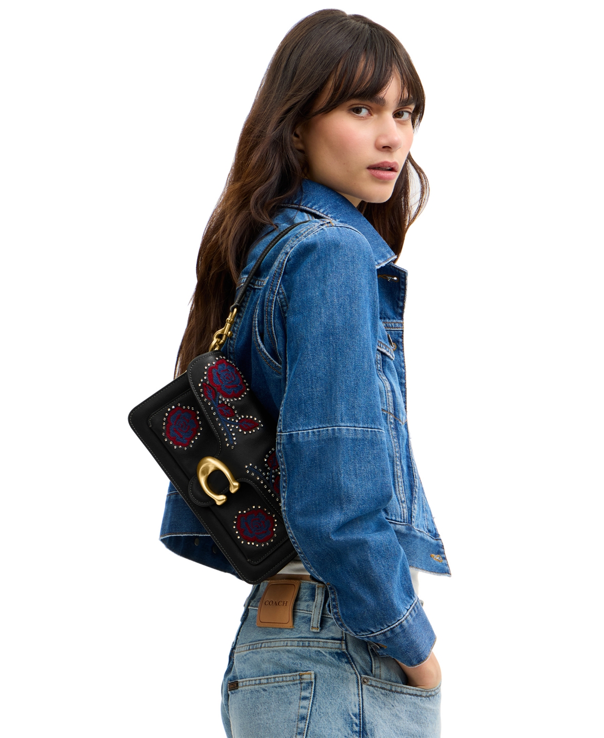 Coach Americana Embroidered Tabby Small Shoulder Handbag