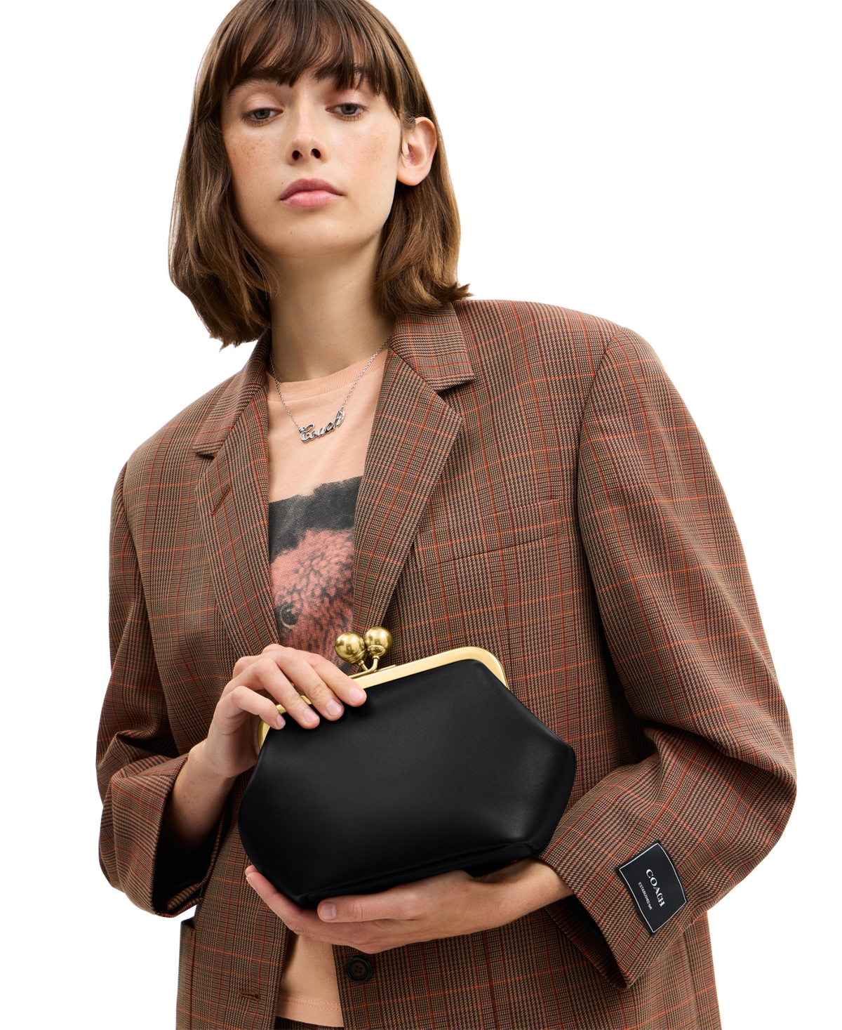 Coach Glovetanned Leather Kisslock Frame Bag
