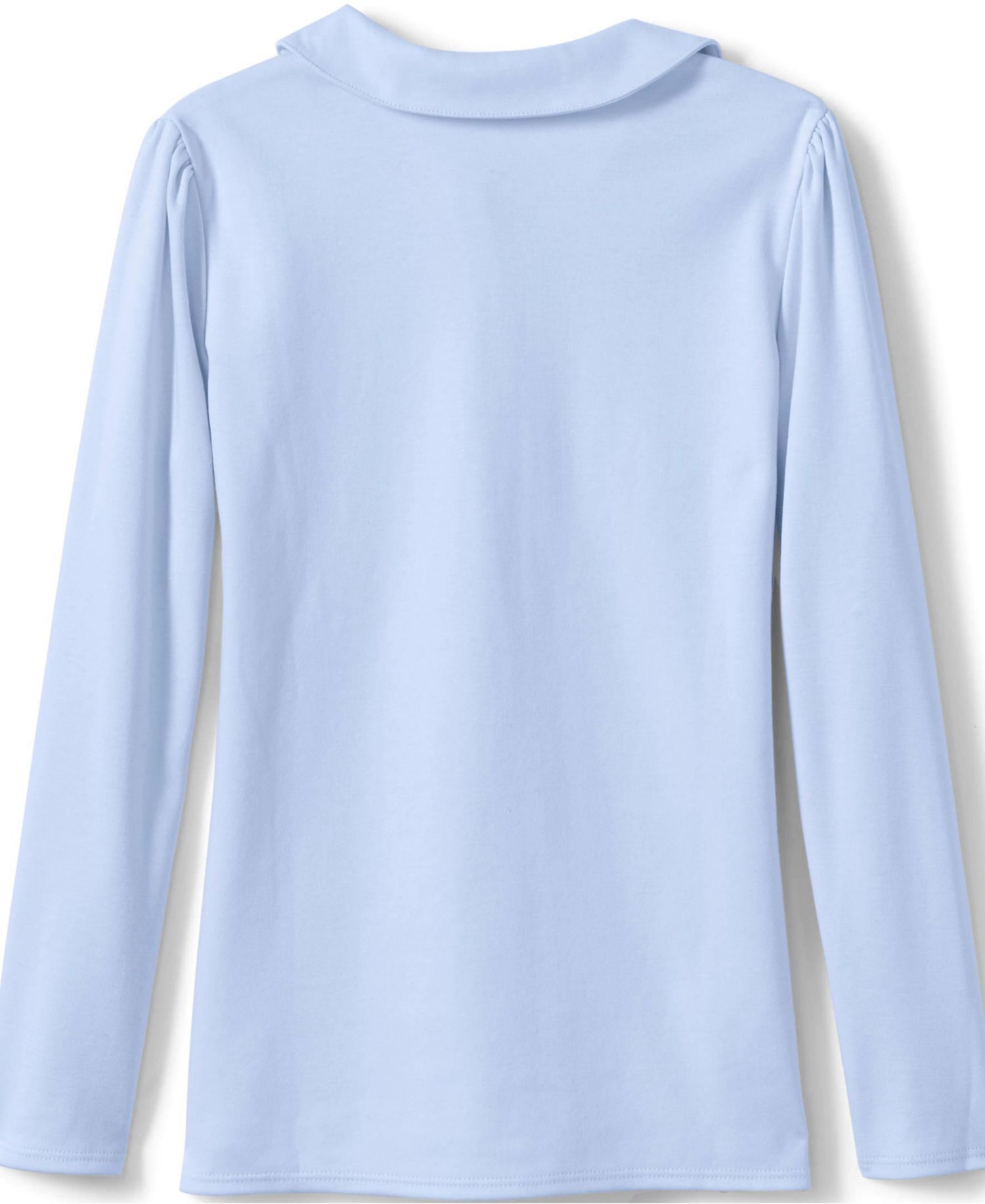 Child School Uniform Girls Long Sleeve Peter Pan Collar Polo Shirt