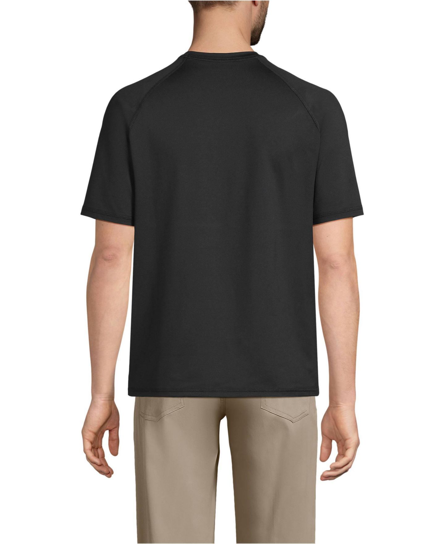 Мужская футболка Lands' End Short Sleeve Active, цвет: Чёрный — фото 2