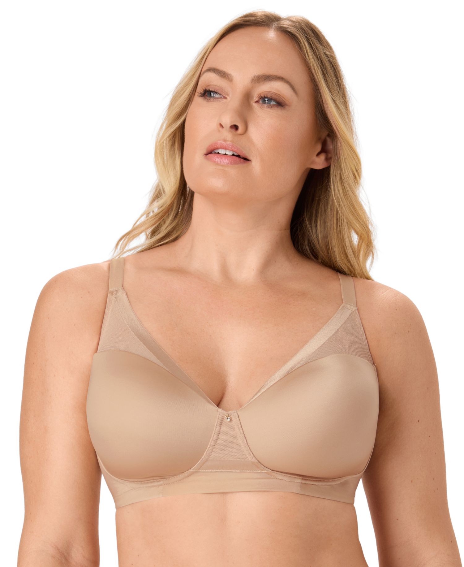 Women's Flawless Fit Wireless Moisture-Wicking Foam Cups Convertible T-Shirt Bra, DF1971