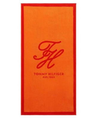 Colorblock Monogram Cotton Beach Towel, 68" x 36"