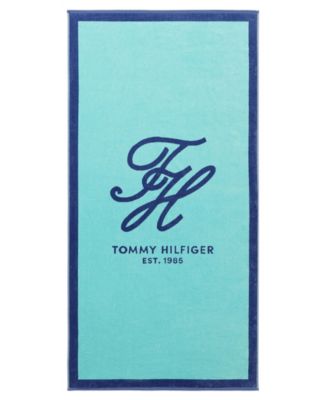 Colorblock Monogram Cotton Beach Towel, 68" x 36"